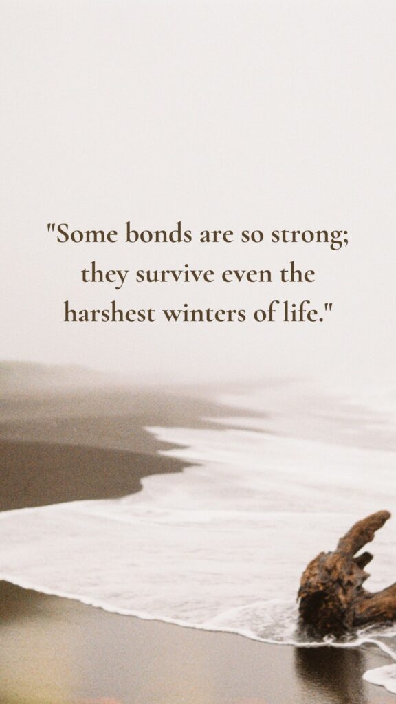 "Some bonds are so strong; they survive even the harshest winters of life."