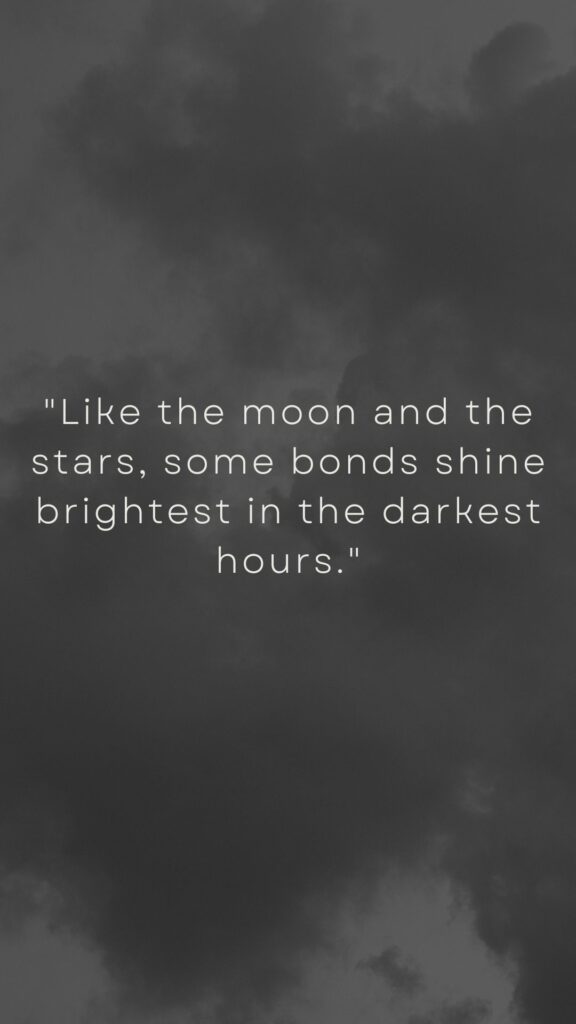 "Like the moon and the stars, some bonds shine brightest in the darkest hours."